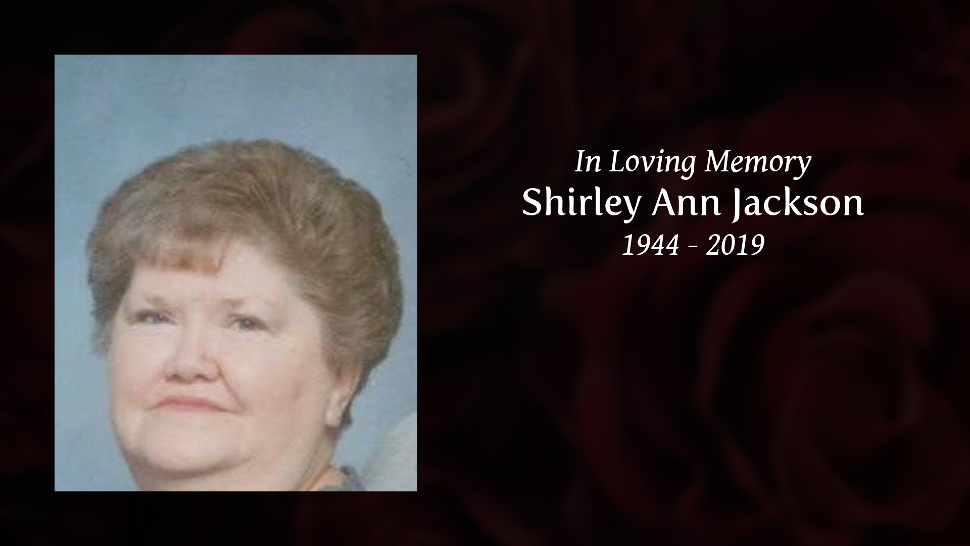 Obituary of Shirley Ann Jackson