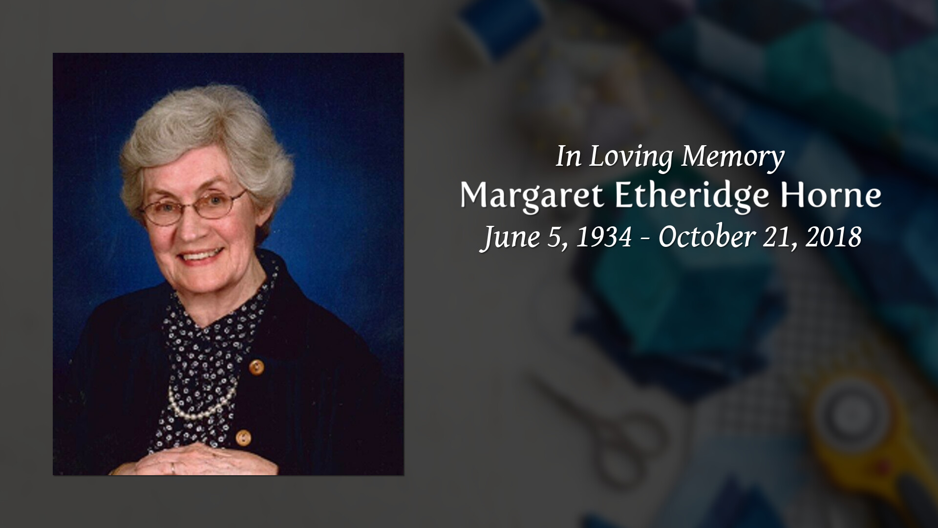 Margaret Etheridge Horne Tribute Video