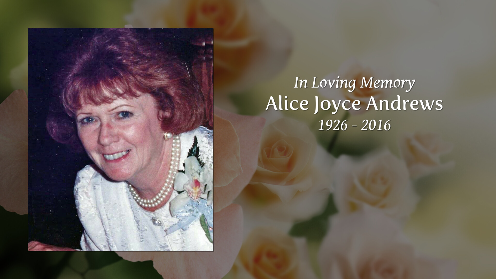Alice Joyce Andrews Tribute Video