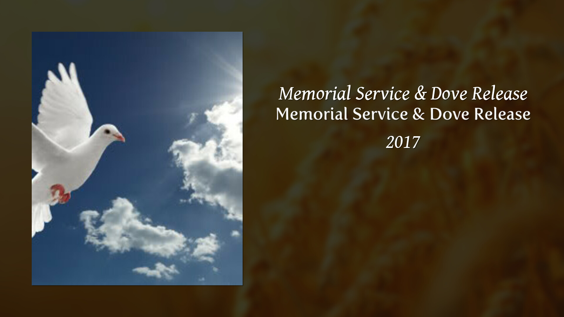 Memorial Service & Dove Release Tribute Video