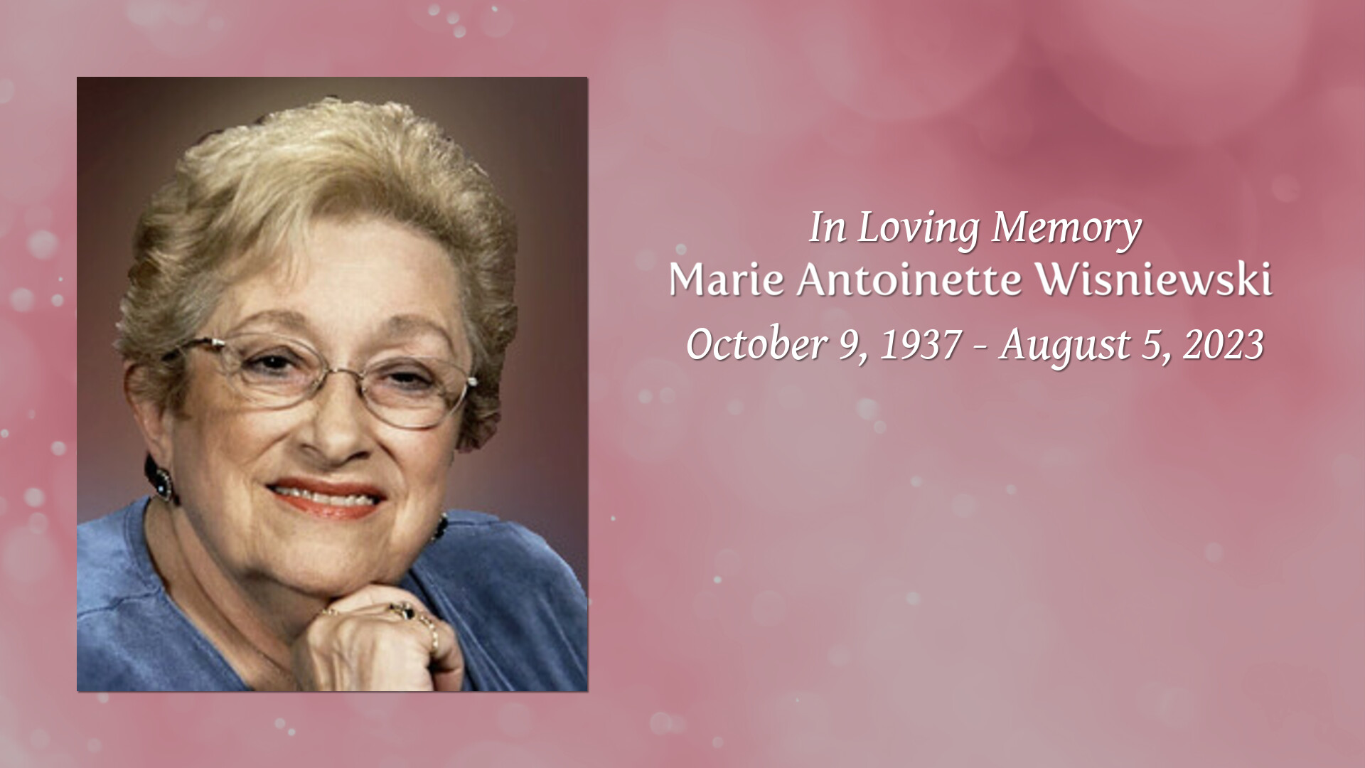 Marie Wisniewski Tribute Video