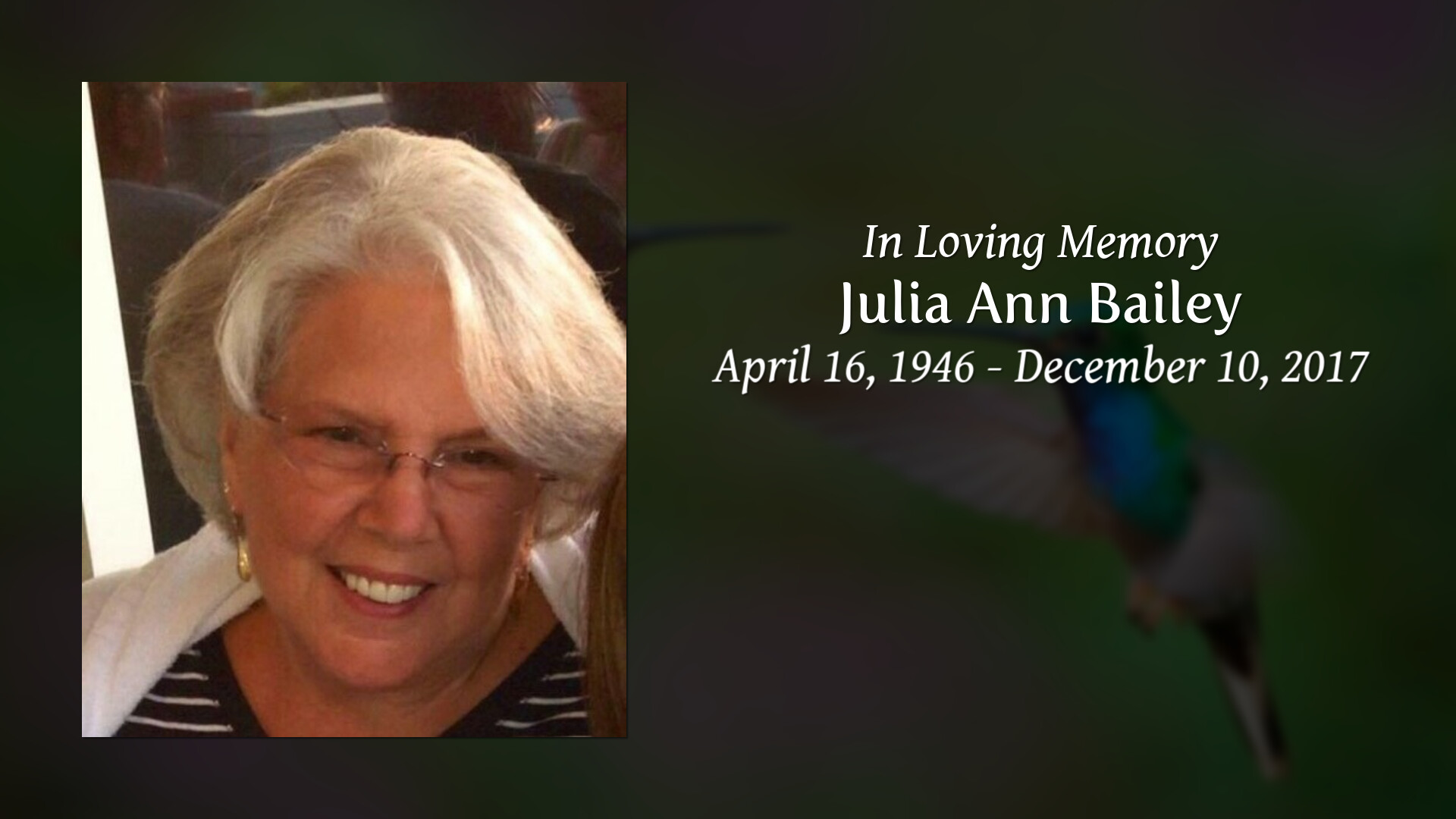 Julia Ann Bailey - Tribute Video
