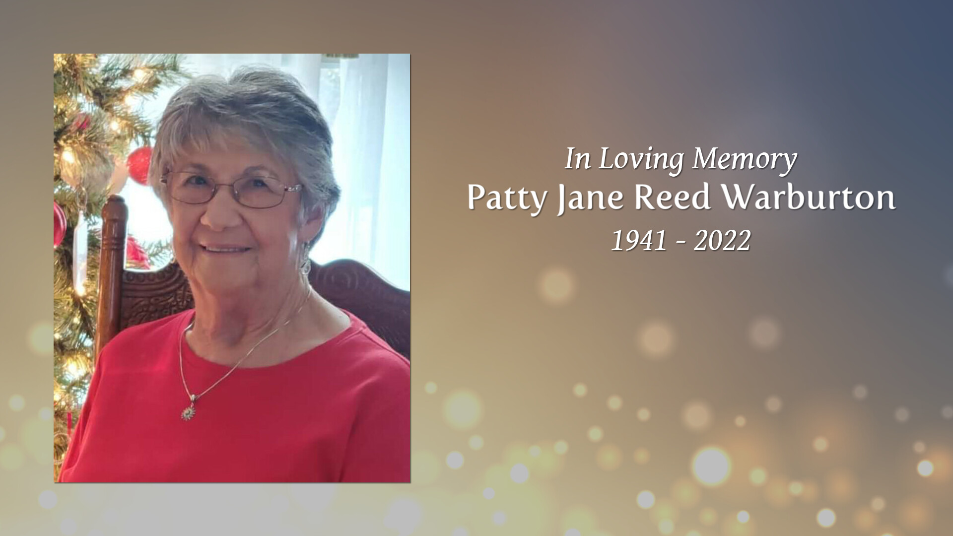 Patty Jane Reed Warburton Tribute Video