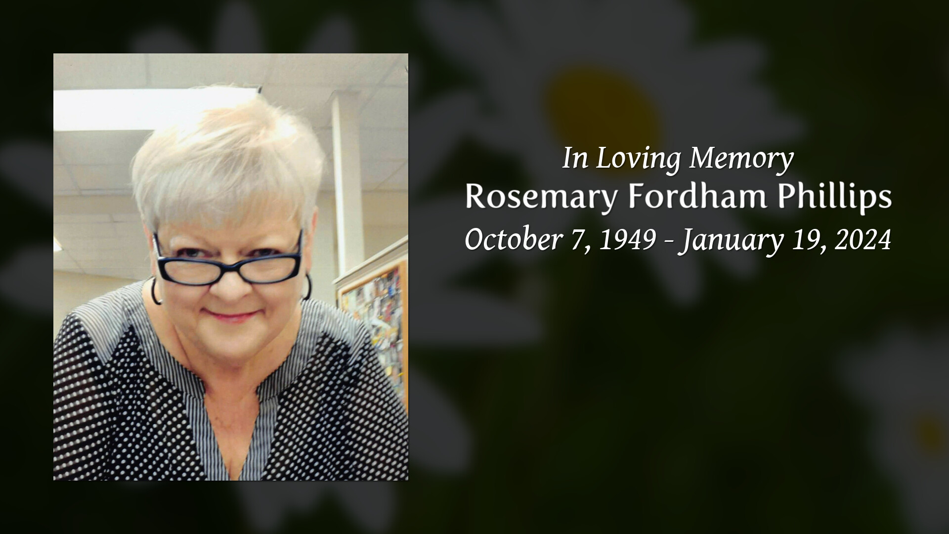 Rosemary fordham phillips tribute video