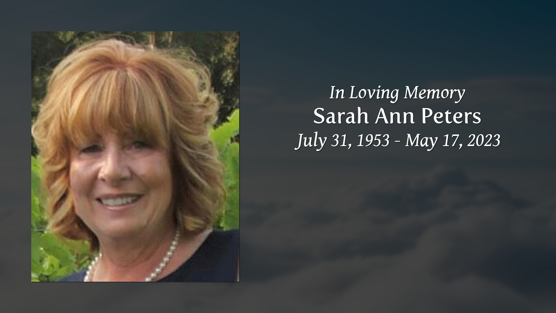 Sarah Ann Peters Tribute Video