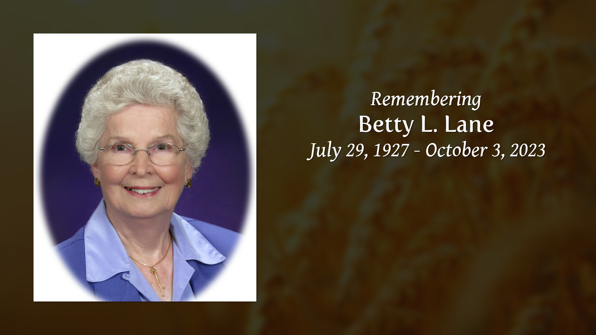 Betty L. Lane Tribute Video