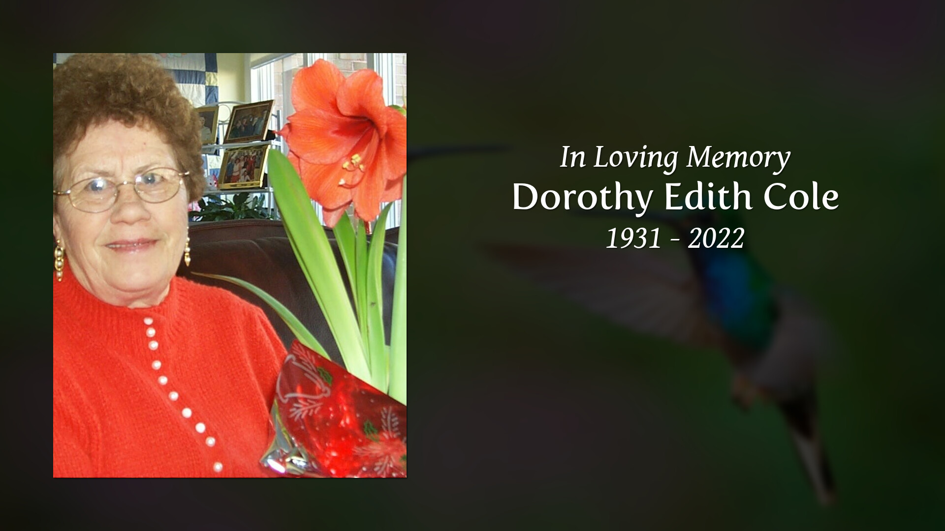 Dorothy Edith Cole Tribute Video