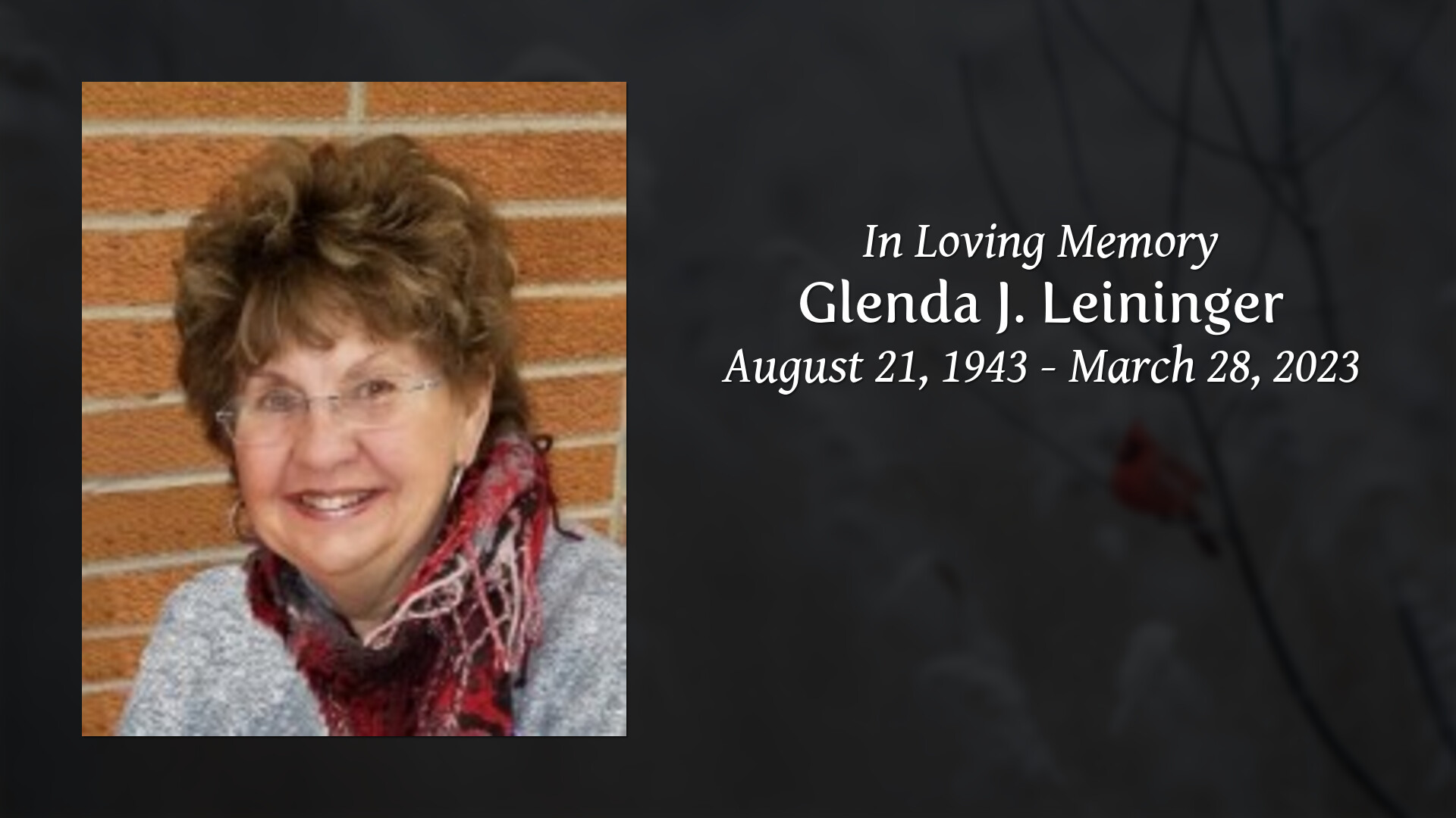 Glenda J. Leininger - Tribute Video