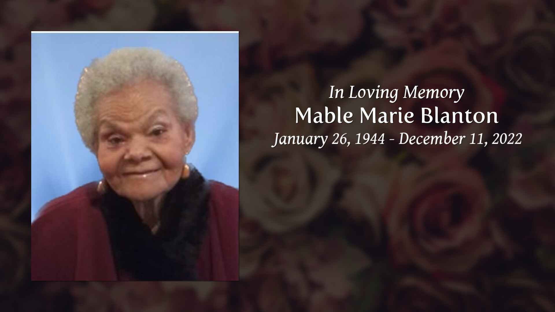 Mable marie blanton tribute video