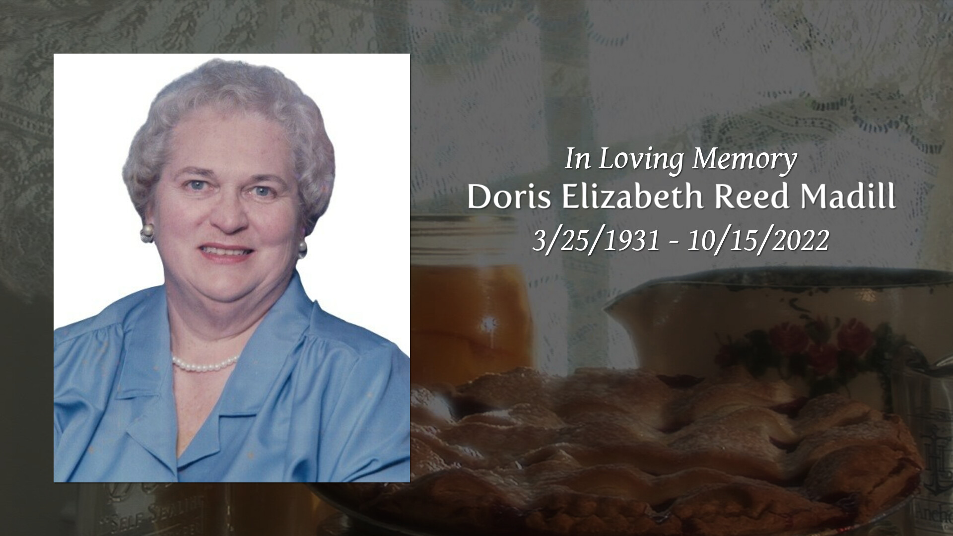 Doris Elizabeth Reed Madill Tribute Video