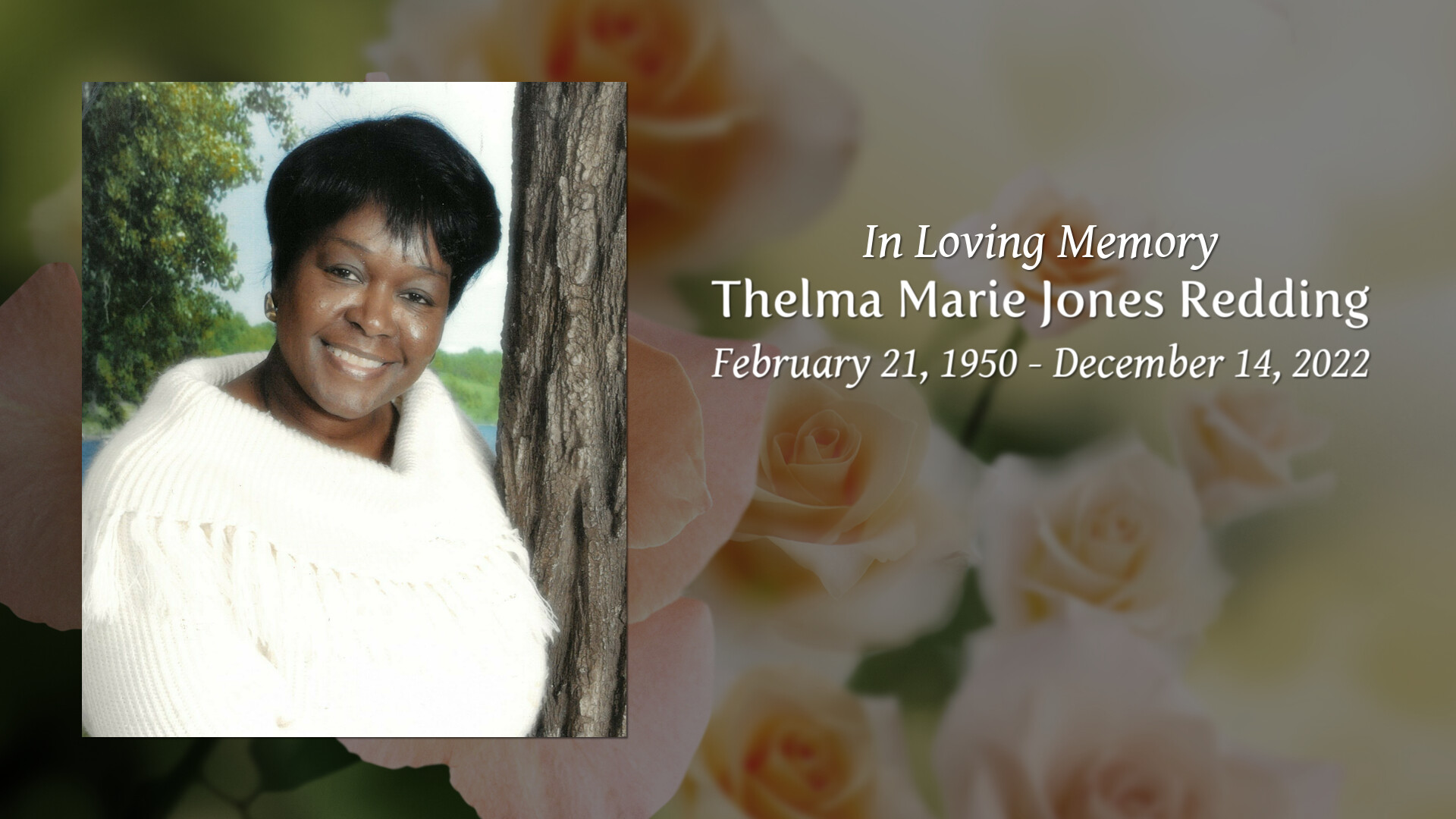 Thelma Marie Jones Redding Tribute Video
